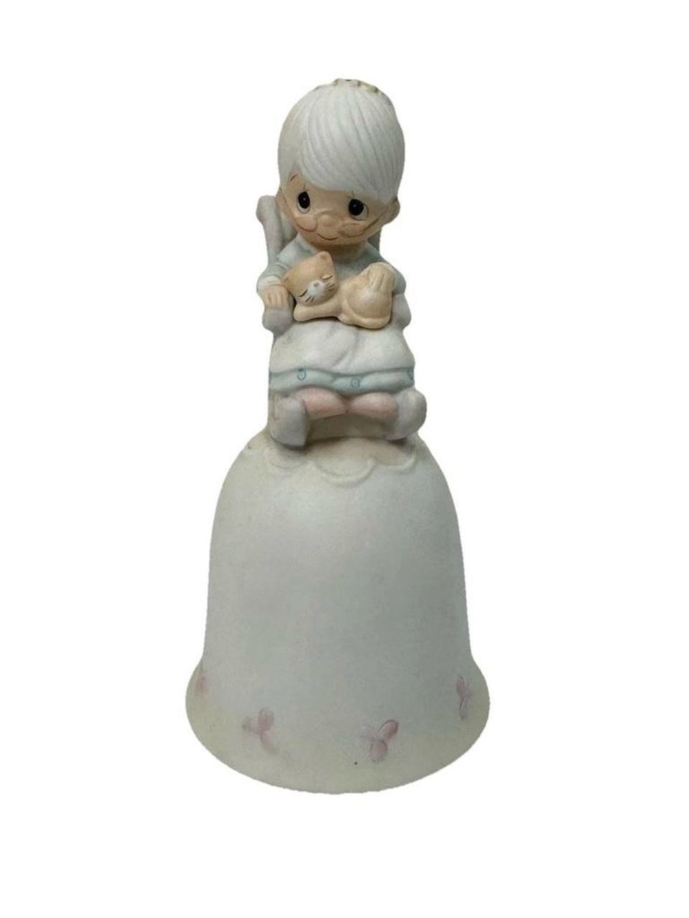 Vintage 1980s Precious Moments “The Purr-fect Grandma” Figurine Bell NIB